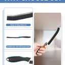 Crevice Cleaning Brushes, Cleaner Scrub Brush Tool for Hard to Reach Tight Space, Home Essentials, Cleaning Supplies for Shower, Bathroom, Kitchen, Toilet, Window (Black)