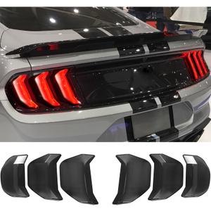 Danti Tail Light Cover for Ford Mustang 2018 2019 2020 2021 2022 2023 Taillight Guard Trim Frame Bezels Accessories 6pcs (Smoked Black)