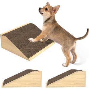 TIMHAKA Dog Stairs for Small Dogs, 3-Step Wooden Dog Ramp for Bed, Couch & Car, Non-Slip Pet Stairs for Small Old Short-Legged Puppy & Cat, Indoor Pet Steps with X-Brace Support