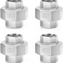 ChillWaves 304 Stainless Steel Cast Pipe Fitting, Union，1/2" NPT Female，Thread Adapter(2-PACK)