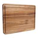 LinTimes Extra Large Kitchen Wood Cutting Board, Heavy Duty Wood Cutting Board with Juice Chute, Spray Painted 20" x 15 "