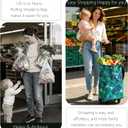 Foldable Rolling Shopping Bag, Portable Collapsible Grocery Cart with Wheels,Portable Foldable Shopping Trolley Pull Handle, Ideal Gift for Women & Seniors (Blue Floral, L)
