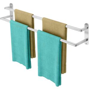 Double Towel Bar 32 Inch, Towel Rack for Bathroom, Wall Mount Bathroom Towel Holder, Stainless Steel Bathroom Towel Rack, Double Towel Hanger Towel Rod(Brushed Nickel)
