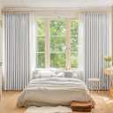 Room Darkening Pinch Pleated Curtain120 Inches Extra Long, Ceiling to Floor Pleated Drape with Tieback for Bedroom, Living Room, 52" W x 120" L, 1 Panel, Greyish White