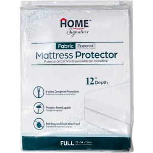 Zippered Waterproof Mattress Protector  6-Sided Encasement, Bed Bug & Dust Mite Proof, 12 Deep Cover for Full Protection (Full)