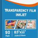Uinkit Bulk 90 Sheets Printable Transparency Film Acetate Clear Sheets for Crafts 8.5x11 OHP Overhead Projector Film For Inkjet Printer Quick-Dry