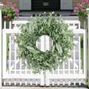 Eucalyptus Wreaths for Front Door Winter 22Inch Spring Eucalyptus Wreath Green Greenery All Seasons Artificial Wreaths for Outdoor Outside Indoor Window Porch Home Farmhouse Hanging Decorations