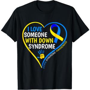 Down Syndrome Awareness I Love Someone with Down Syndrome T-Shirt 2XL
