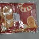 3 x Chic D Christmas Gingerbread Man Swag Valance Curtains for Kitchen, Candy Cane Curtain Valances Rod Pocket Window Curtain, Thermal Insulated Washable Swag Kitchen Curtains 56"x36"