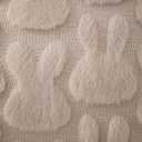 DFXSZ Easter Pillow Covers 18x18 inch Easter Decoration Beige Rabbit Soft Plush Faux Fur Jacquard Throw Pillows for Bedroom Sofa Holiday Festivals Home Decor FHJ-013C18