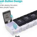 Large Pill Boxes and Organizer 2 Times a Day, MOLN HYMY 7 Day AM PM Pill Case, 14 Compartments Pill Dispenser to Hold Big Vitamin Supplements Fish Oil (Black+White)