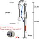 New Tubular distillation tower with sight glass copper mesh 1.5'' 2'' domestic brewing equipment moonshine distiller (2'')