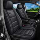 7 Seats Car Seat Cover Fit for Chrysler Pacifica 2017-2024 - Waterproof Luxury Leather Seat Covers Protector - Compatible with Airbag & Easy to Install - Automotive Accessories (Black)