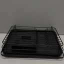 Kitsure Dish Drying Rack for Kitchen Counter, Stainless Steel Sink Organization and Storage Essentials with Cutlery Holder, Home and Appartment Decor, 12''W x 15.5''L, Black