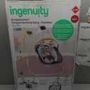 Ingenuity SimpleComfort Compact Baby Swing, Rotating Seat Swings in 3 Directions, 6 Speeds, 8 Melodies & 3 Nature Sounds, Ages 0-9 Months, Up to 20 Pounds - Chambray