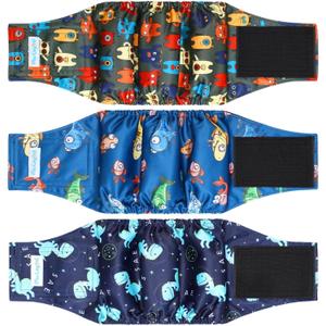 Paw Legend Washable Dogs Diapers Male Dog Belly Bands for Male Dogs Diapers Reusable Puppy & Doggie Diapers Male (3 Pack, Large)