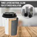 BYSNOW 100 Pack 16 oz Coffee Cups with Lids, Disposable Insulated Hot Cups To Go Paper Coffee Cups, Corrugated Ripple Wall Cup for Hot Drink, Office, Coffee Bar (Grey 16 oz)