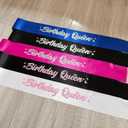 3 x Birthday Queen' Birthday Sash Black with Glitter Pink Letters-Birthday Sash for Women,21st 30th 40th 50th Birthday Party Supplies