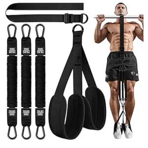 HPYGN Two Foots Pull Up Assistance Bands, Heavy Duty Resistance Band for Pull Up Bar, Adjustable Weight/Size with Fabric Feet/Knee Rest, Bands for Pull Up Assist for Strength Training, Pull Up
