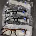5 Pack Reading Glasses For Women/Men-Blue Light Blocking Computer Reader W/Round Frame - Retro Clear Lens Fake Eyeglasses（2.0）