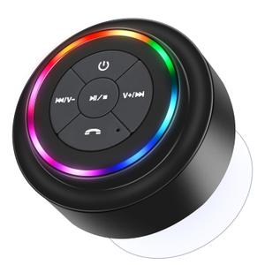 HAISSKY Bluetooth Shower Speakers, Portable Wireless Speaker with Suction Cup, IP67 Waterproof Speaker with LED Light, Pairs Easily to Phones, Tablets, Computer, Gift for Men & Women