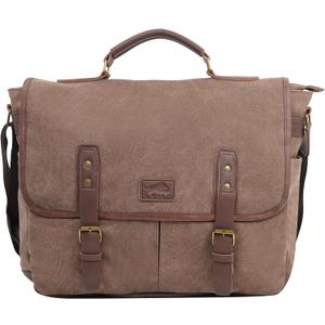 Vintage Canvas Messenger Bag for Men  Laptop Briefcase for Work & Travel  Multi-Pocket Crossbody Bag (Brown)