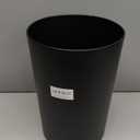 mDesign Stainless Steel Round Metal Trash Can, Small 4 Gallon Wastebasket, Garbage Basket Bin for Bathroom, Bedroom, Kitchen, or Home Office, Holds Waste and Recycle, Mirri Collection, Matte Black