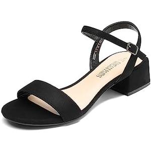 DREAM PAIRS Women's Low Heels for Women Classic Open Toe Ankle Strap Block Chunky Heel Sandals Holiday Party Wedding Dress Pumps Shoes 8.5