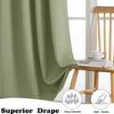 Simplebrand Sage Green Curtains for Bedroom Living Room 96 Inches Long 2 Panels Set, Room Darkening Thermal Insulated Curtains & Drapes, Solid Grommet Noise Reducing Window Treatment, W50 x L96 Inch