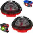 2 Pack Upgrade Scrub Brush Replace Heads Compatible with O Cedar EasyWring 1 Tank Spin Mop,Mop Replacement Scrubber Head Brush,Floor Cleaning Brush,More Layers of Bristles for Bathroom, Deck, Kitchen