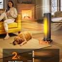 25" Patio Heater And Fan Combo for Indoor Use, 1500W Tower Portable Electric Space with Remote,Infrared Heater, 15H Timer, Oscillation, Quiet, for Garage, Room, Office, Black