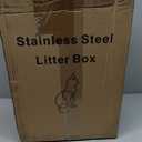 2 PACK Stainless Steel Cat Litter Box with Lid,19.7” L x 13.8” W x 11.8”H Deep,Large Metal Litter Box with High Side,for Small and Large Cats,Anti-Leakage Non-Sticky Include Litter Scoop