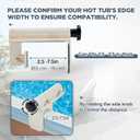 Geelin 1 Pc Hot Tub Table Tray, Adjustable Aboveground Bathtub Tray with 2 Cup Holder, Between 2'' to 7.5'' Nonslip Hot Tub Accessories Shelf Drinks Snacks Phone Holder for Spa Bathtub (Ivory White)