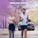 Xmenha Over The Ear Earbuds Open Ear Buds Headphones Over Ear Air Bone Conduction Earbuds Earphones Bone Conducting Air Bone Conduction Headphones Bluetooth Over-Ear Purple