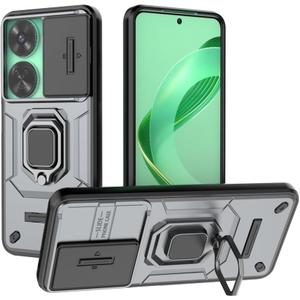 Compatible with Huawei nova 12 SE Bracket Shell,with Slide Camera Lens Cover Compatible with Huawei nova 11 SE 4G BON-AL00 / Nova 12 SE BNE-LX1 Case Grey