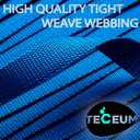 TECEUM 3/4" & 5/8" & 1" & 1.5" & 2" Webbing  10 25 50 Yards  40+ Colors  Heavy Duty 1 Inch 1.5 Inch 2 Inch Backpack Straps  Webbing for Outdoors Indoors Crafting DIY (Simple Blue)