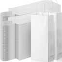 Yexiya 200 Pcs Paper Wine Bags Bulk with Handle Kraft Gifts Bags for Bottles Gifts Wedding Valentine's Day Birthday Housewarming Party (6 x 3 x 13 Inch,White)