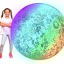 Jenaai 5 ft Jumbo Inflatable Light up Beach Balls Giant Glow in the Dark Blow up Glitter Confetti LED Pool Balls Lighted Glow Pool Toys for Summer Swimming Outdoor Birthday Water Party Decor