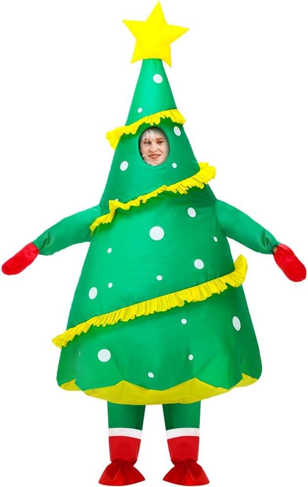 Inflatable Christmas Tree Costume Blow Up Costumes For Women Men Holiday Vacation Inflatable Costume Adult Party Cosplay Suits Outfit