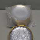 Rubtlamp 100 Pcs Clear Gold Plastic Plates, Hammered Party Plates, Clear Disposable Dessert Platos,Clear Gold Platos 7 Inch, Heavy duty Gold Plastic Dessert Platos Disposable For All Occasions