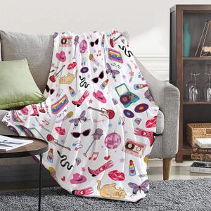 Gifts for Women Girls Blanket for Men Boys Throw Blanket for Kids Birthday Super Soft Flannel Lightweight Comfy Bedding Blankets for Sofa Couch for Bed Camping and Travel-40x50 Inches (White)