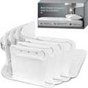 Bed Sheet Holders for Corners Keep Sheets Firm & Tight, Fitted Heavy Duty Mattress Sheet Corner Fasteners with Lock Straps, No More Loose Sheets & Easy Installation Set of 4 White