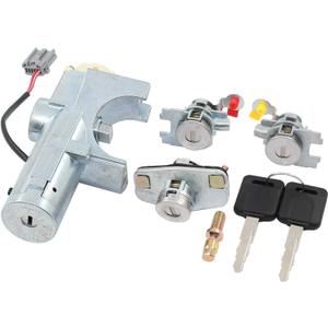 Ignition Lock Cylinder Switch and Door Lock Cylinder and Trunk Lock for Nissan Versa 2007-2012 Auto Trans