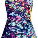 Hanna Nikole Womens Plus Size Tankini Swimsuit Two Piece Bathing Suits Flowy Swim Tops with Boy Shorts, Size: XL