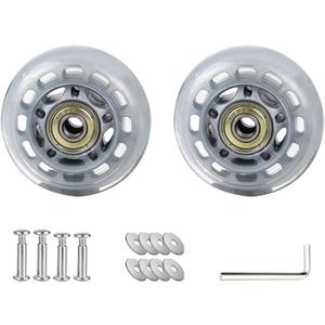 3 Inch Inline Skate Wheels with Bearings, Washers and Wrenches Complete Repair Set for for Indoor Outdoor (2)