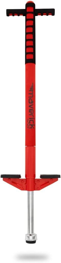 Flybar Jolt Pogo Stick for Kids Ages 6 and Up, 40 to 80 Pounds, Perfect for Beginners, Easy Grip Foam Handles, Anti-Slip Foot Pegs, Outdoor Toys for Boys, Jumper Toys for Girls, Outside Toys for Kids (Red)