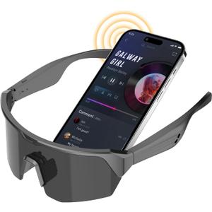Sports Smart Glasses, Running Sunglasses for Women & Men, Polarized Bluetooth Cycling Glasses, Built-in Mic & Open Ear Music Speakers, Voice Assistant, UV Protection for Outdoor Activities (Siliver)