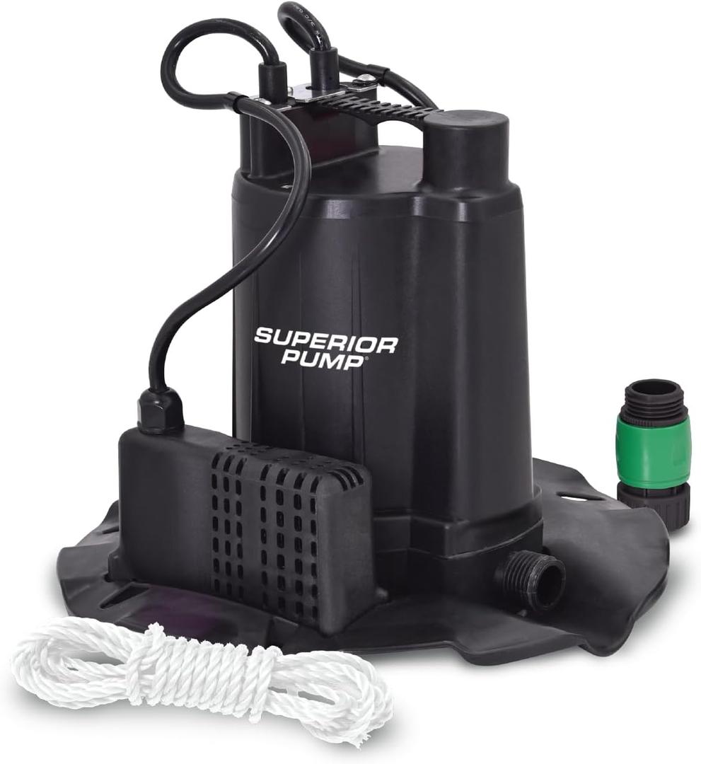 Superior Pump 92392 Pool Cover Pump, 1/4 HP