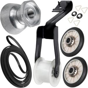 PartsBroz 4392065 Dryer Repair Kit with WP8066184 Dryer Pulley Replacement, 341241 Dryer Belt, 349241T Dryer Drum Roller Kit, WP691366 Dryer Idler Pulley for Whirlpool Kenmore Amana Maytag Centennial