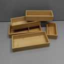 Bamboo Drawer Organizer 5 Pcs for Kitchen Multi-purpose Storage Dividers for Kitchen, Office, Jewelry, Cosmetics, Wooden Drawer Dividers for Drawer Organizer Desk Organizer Gift for Women Gifts Idea